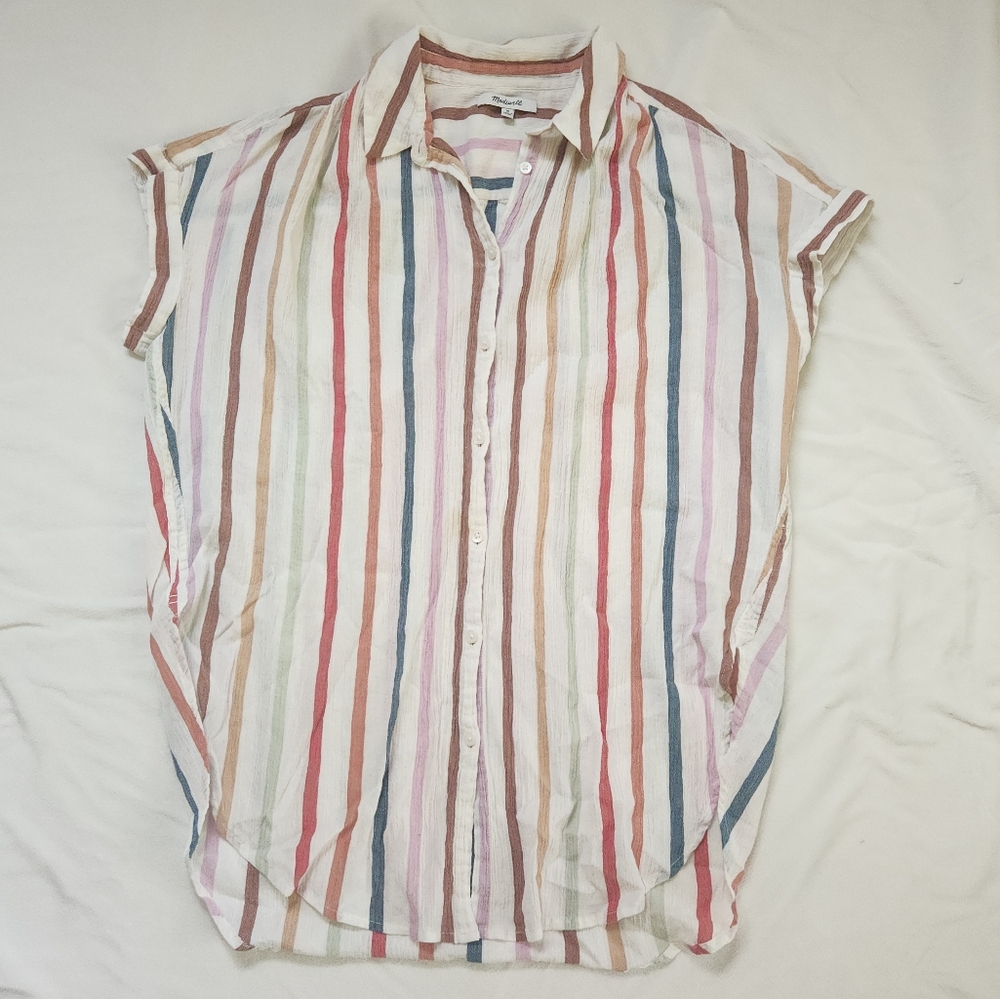 MADEWELL striped button-up top